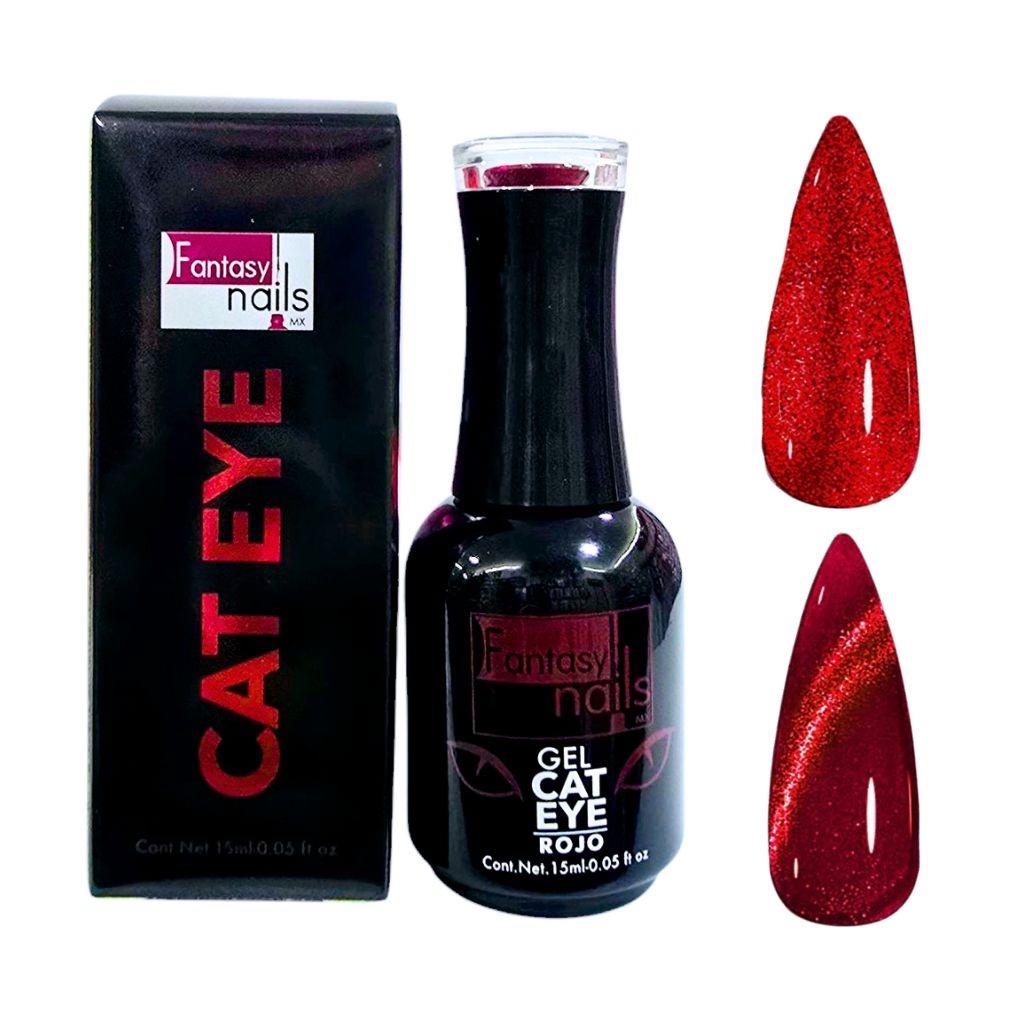 Ojo de gato red fantasy nails