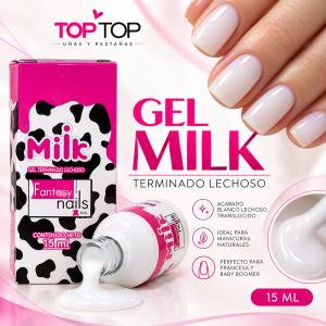 Gel milk fantasy nails
